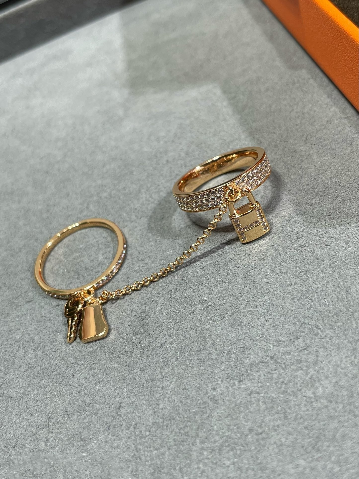 [Crown & Jewelry]HM KELLY CLOCHETTE DOUBLE RING IN  WITH DIAMONDS