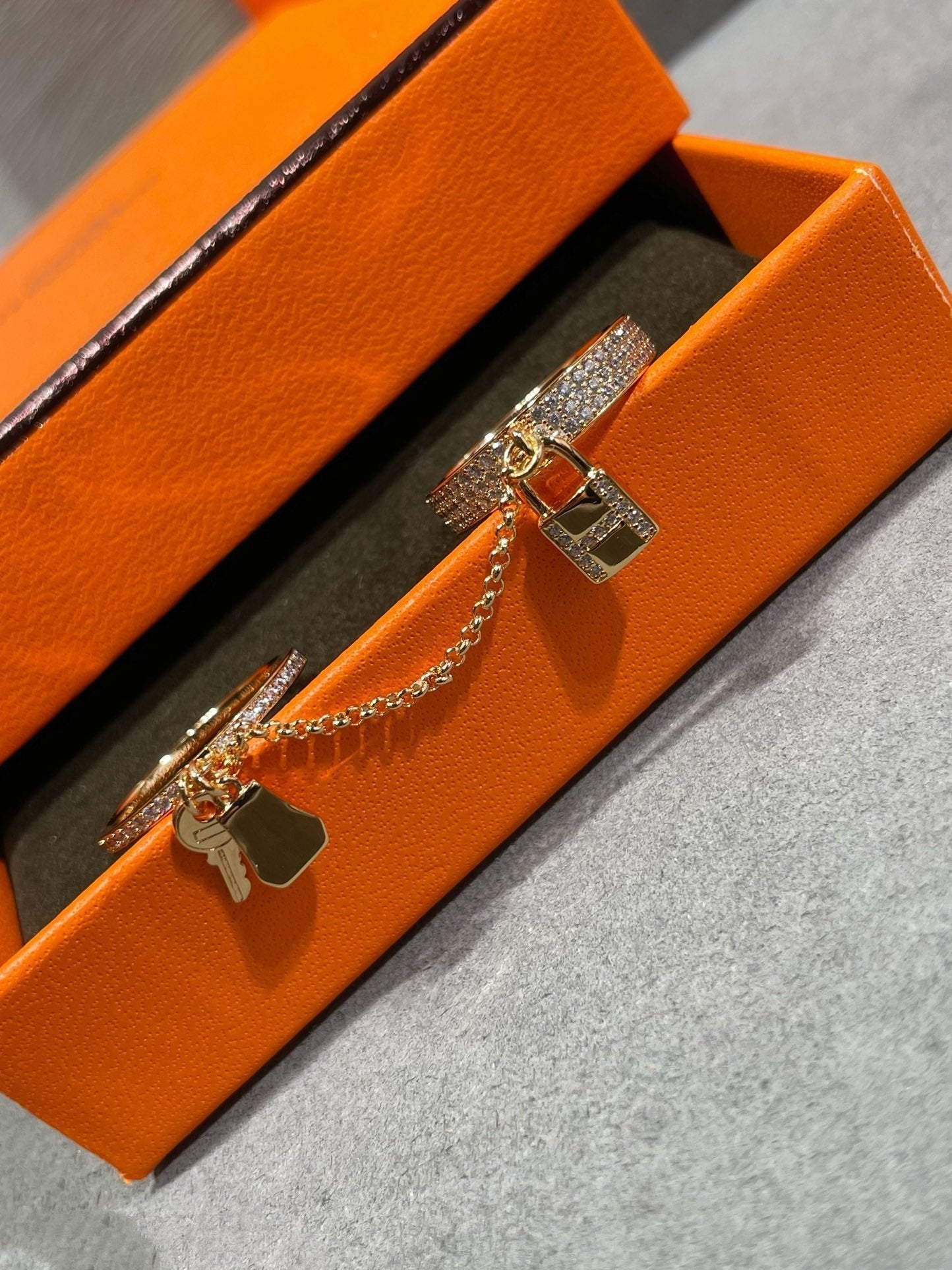 [Crown & Jewelry]HM KELLY CLOCHETTE DOUBLE RING IN  WITH DIAMONDS