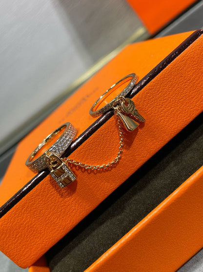 [Crown & Jewelry]HM KELLY CLOCHETTE DOUBLE RING IN  WITH DIAMONDS