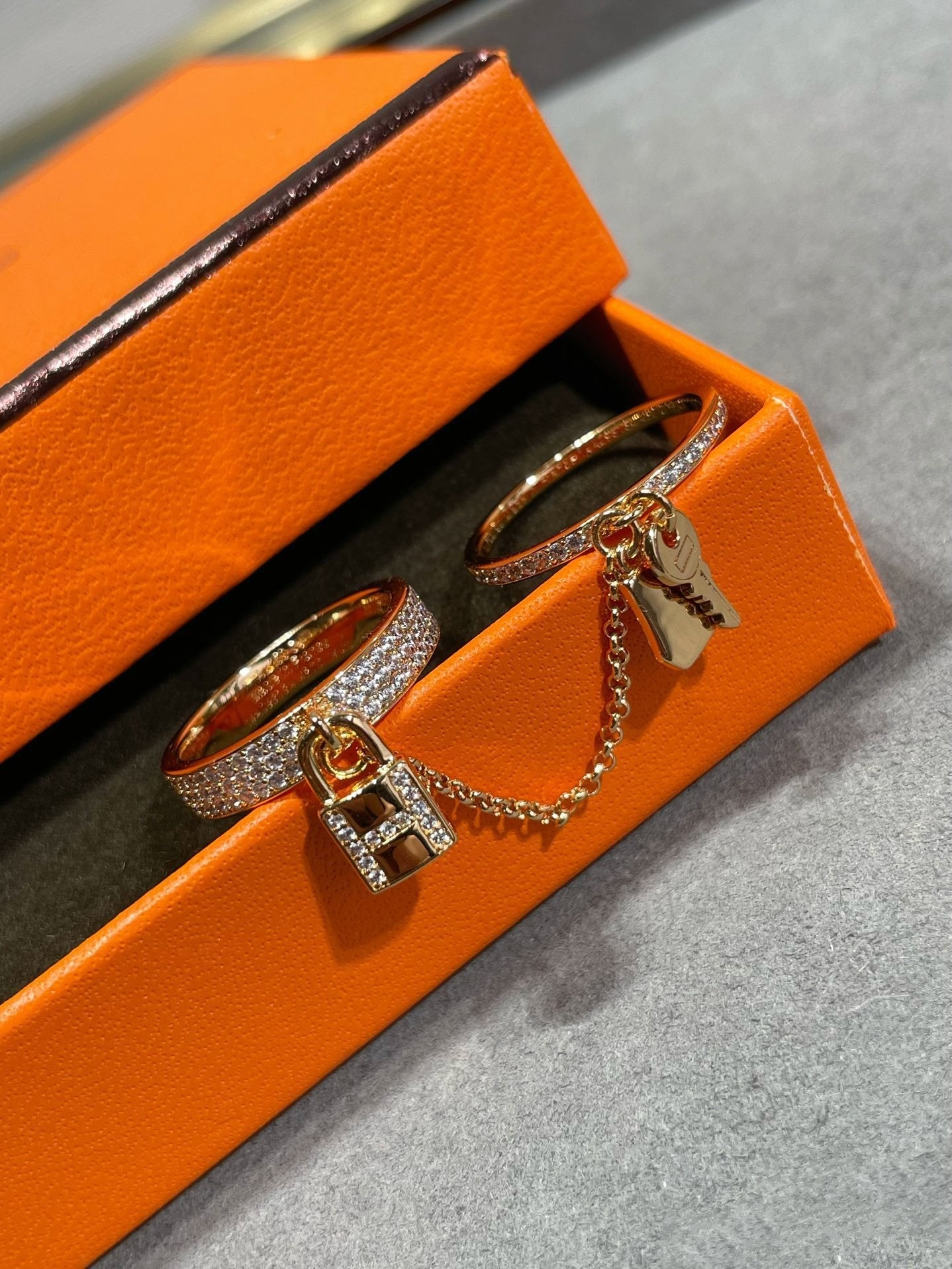 [Crown & Jewelry]HM KELLY CLOCHETTE DOUBLE RING IN  WITH DIAMONDS