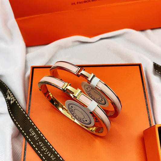 [Crown & Jewelry]CLASSIC HM CLIC  PINK 8MM ENAMEL BRACELET