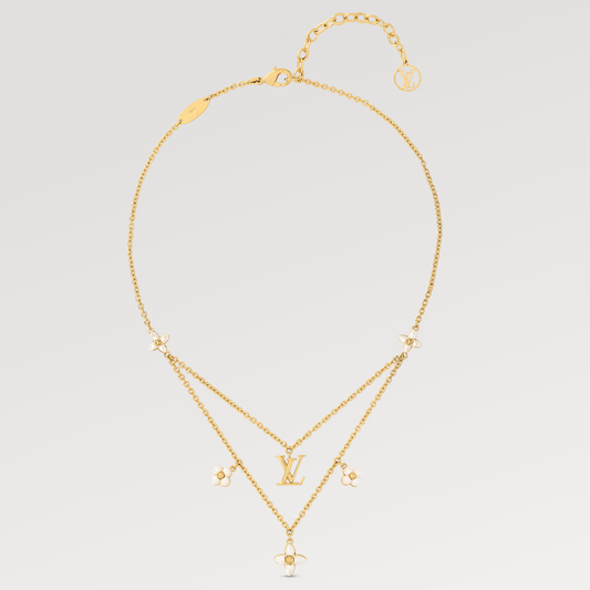[Crown & Jewelry]FLOWERGRAM GOLD MOP DOUBLE ROW NECKLACE