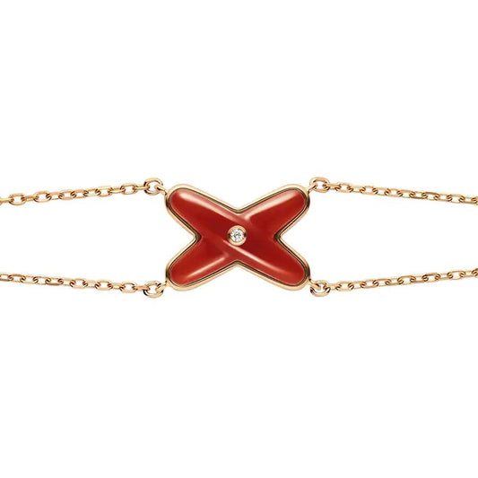 [Crown & Jewelry]JEUX BRACELET CARNELIAN PINK GOLD 1 DIAMOND