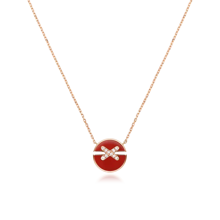 [Crown & Jewelry]JEUX DE ROSE GOLD DIAMOND NECKLACE