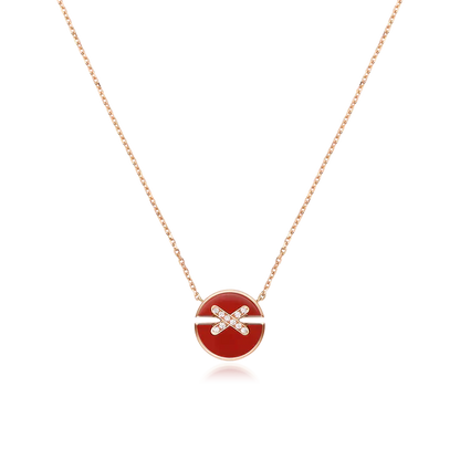 [Crown & Jewelry]JEUX DE ROSE GOLD DIAMOND NECKLACE