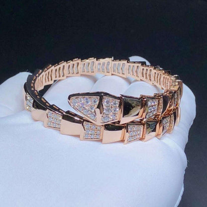 [Crown & Jewelry]SERPENTI WIDE BRACELET PINK GOLD DIAMOND