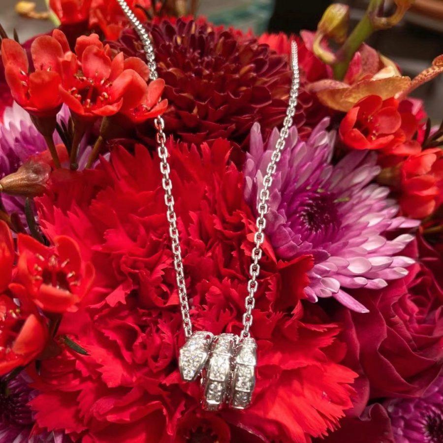 [Crown & Jewelry]SERPENTI  NECKLACE DOUBLE RING DIAMOND