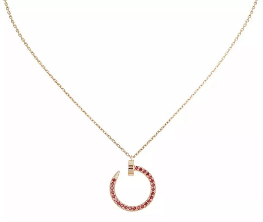 [Crown & Jewelry]JUSTE NECKLACE GOLD RED DIAMONDS