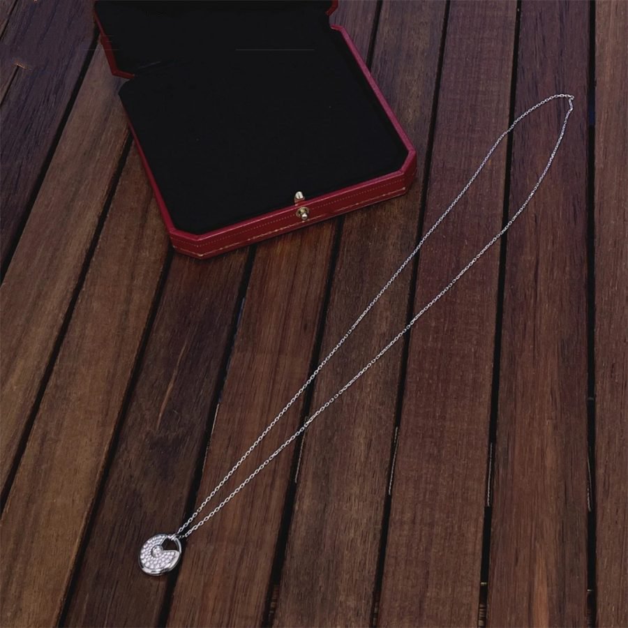 [Crown & Jewelry]AMULETTE SILVER FULL DIAMOND NECKLACE