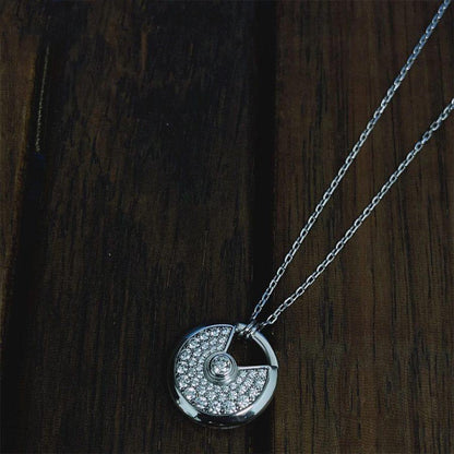 [Crown & Jewelry]AMULETTE SILVER FULL DIAMOND NECKLACE