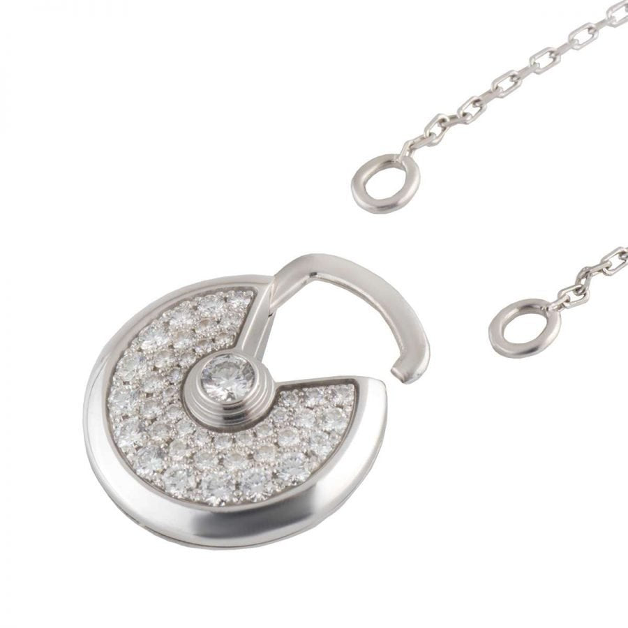 [Crown & Jewelry]AMULETTE SILVER FULL DIAMOND NECKLACE