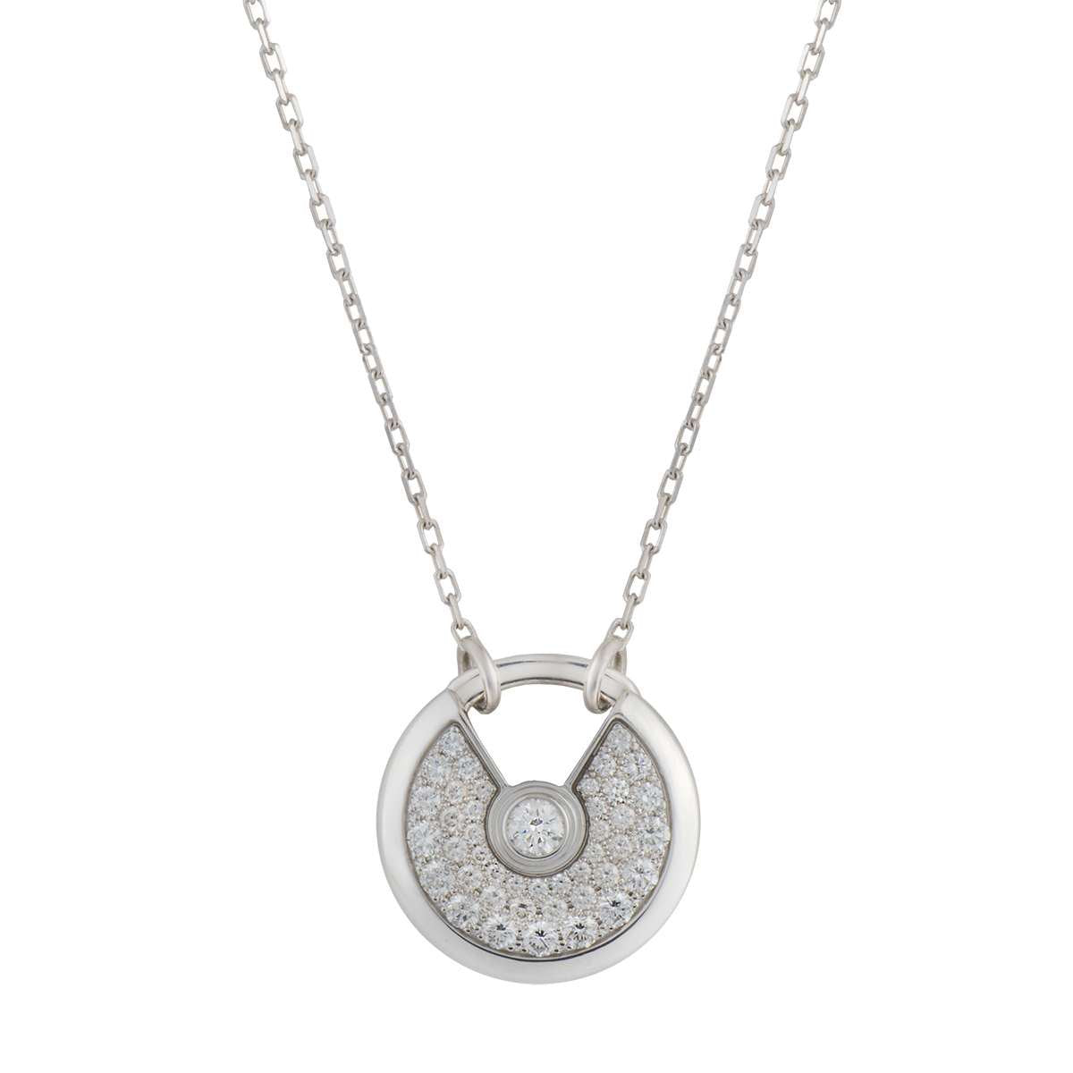[Crown & Jewelry]AMULETTE SILVER FULL DIAMOND NECKLACE