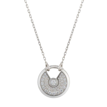 [Crown & Jewelry]AMULETTE SILVER FULL DIAMOND NECKLACE