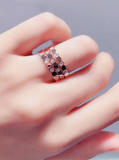 [Crown & Jewelry]BEE LOVE RING PINK GOLD DIAMOND
