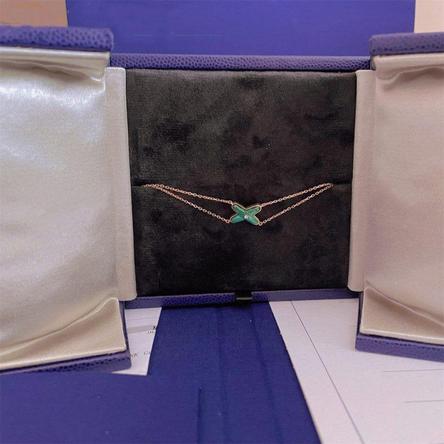 [Crown & Jewelry]JEUX BRACELET MALACHITE PINK GOLD 1 DIAMOND