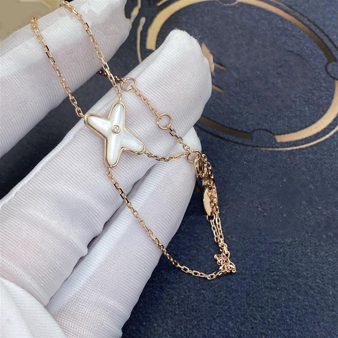 [Crown & Jewelry]JEUX BRACELET WHITE MOP PINK GOLD 1 DIAMOND