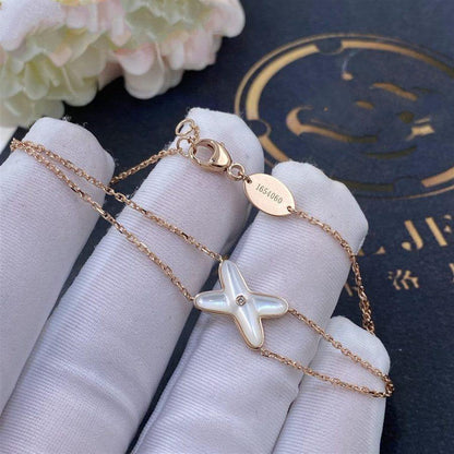 [Crown & Jewelry]JEUX BRACELET WHITE MOP PINK GOLD 1 DIAMOND