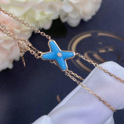 [Crown & Jewelry]JEUX BRACELET TURQUOISE PINK GOLD 1 DIAMOND
