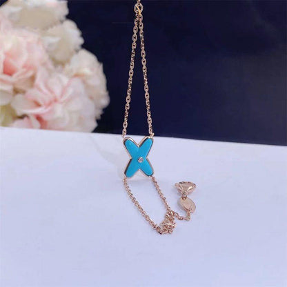 [Crown & Jewelry]JEUX BRACELET TURQUOISE PINK GOLD 1 DIAMOND