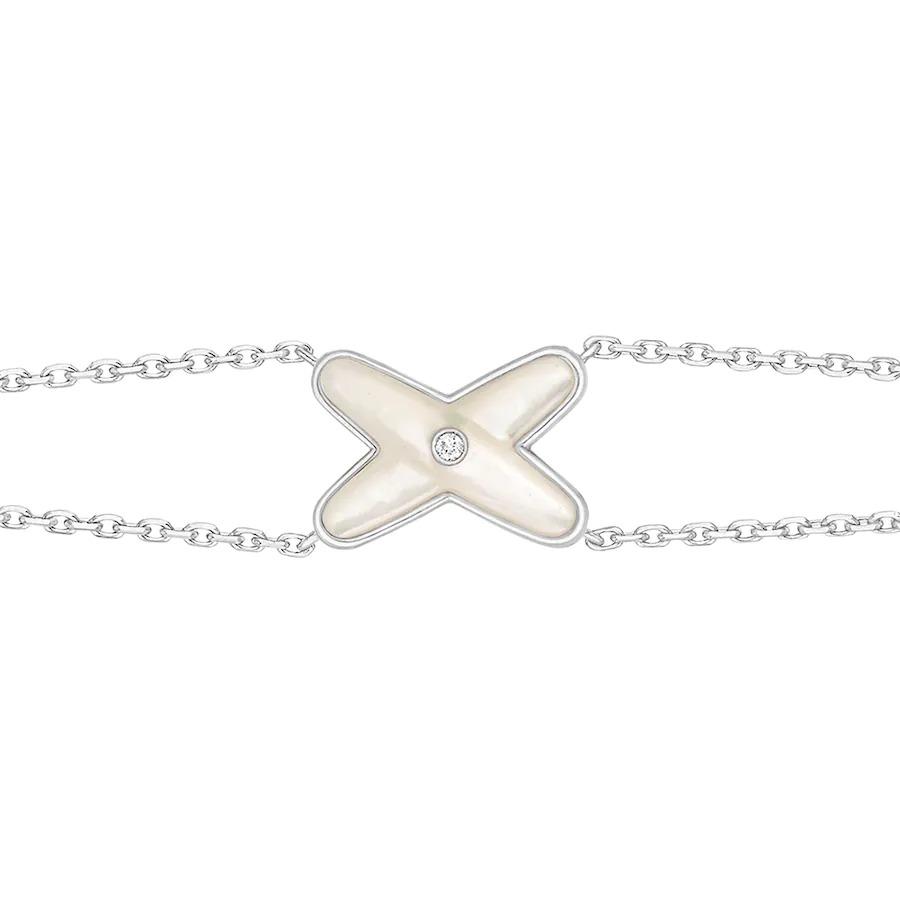 [Crown & Jewelry]JEUX BRACELET WHITE MOP SILVER 1 DIAMOND