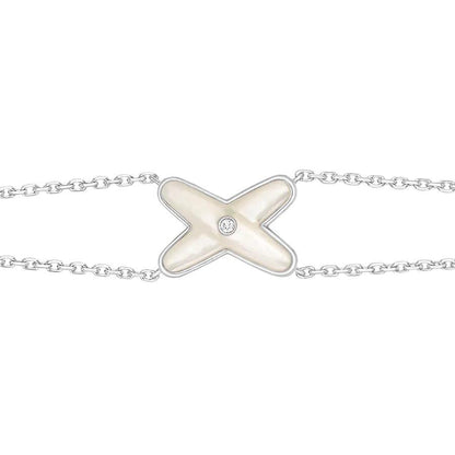 [Crown & Jewelry]JEUX BRACELET WHITE MOP SILVER 1 DIAMOND