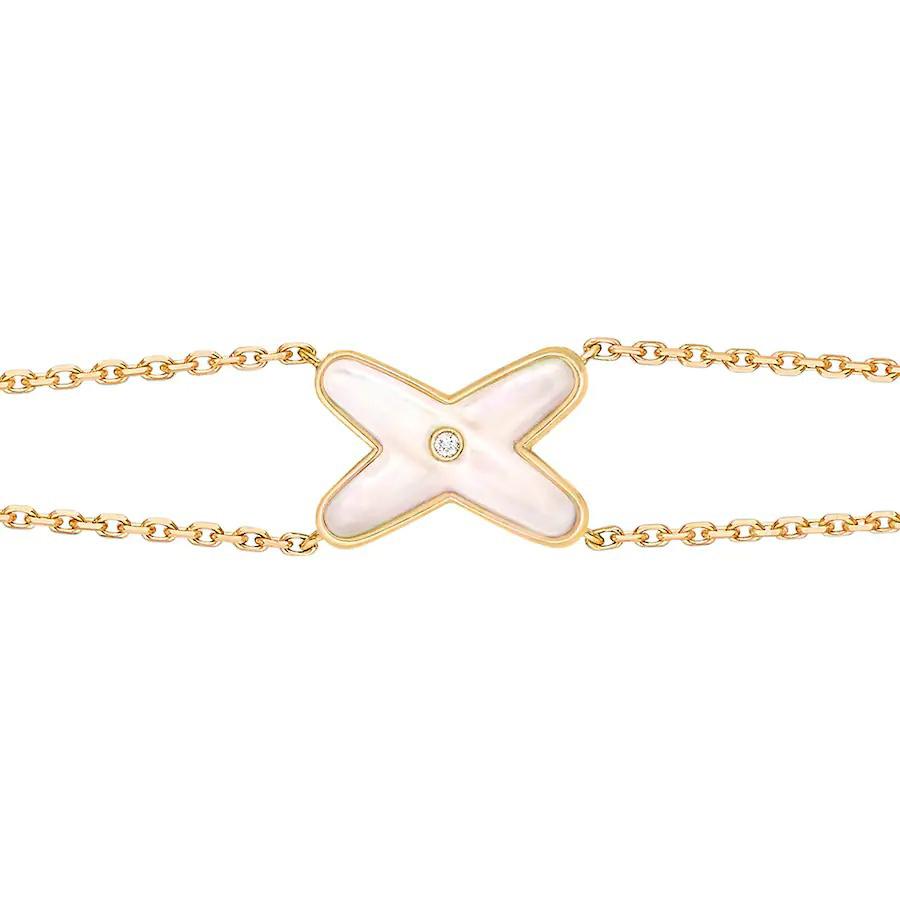 [Crown & Jewelry]JEUX BRACELET WHITE MOP GOLD 1 DIAMOND