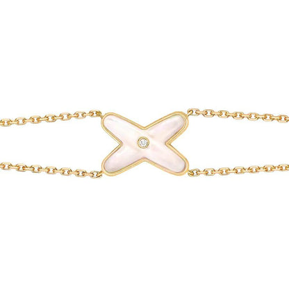 [Crown & Jewelry]JEUX BRACELET WHITE MOP GOLD 1 DIAMOND