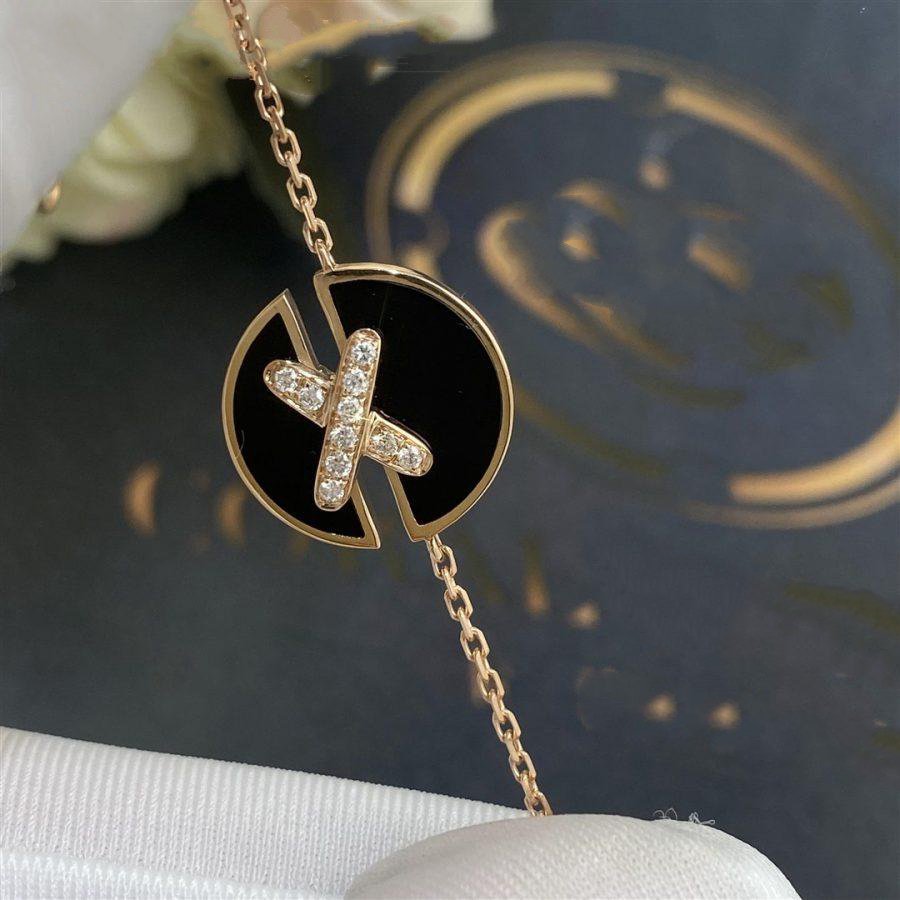 [Crown & Jewelry]JEUX DE BRACELET ONYX PINK GOLD DIAMOND