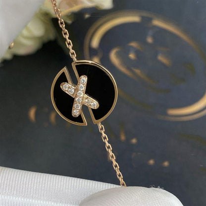 [Crown & Jewelry]JEUX DE BRACELET ONYX PINK GOLD DIAMOND