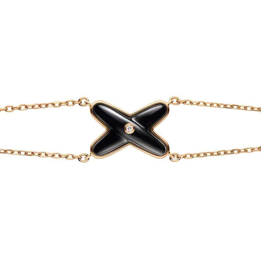 [Crown & Jewelry]JEUX BRACELET ONYX PINK GOLD 1 DIAMOND
