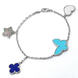 [Crown & Jewelry]LUCKY SPRING SILVER BRACELET 4 MOTIF