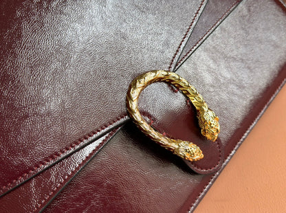 DIONYSUS LAGRE SHOULDER BAG 42 IN ROSSO ANCORA RED GG GLOSSY LAMBSKIN