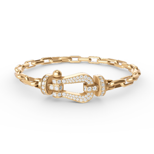 [Crown & Jewelry]FORCE LARGE HORSESHOE CLASP  METAL BRACELET