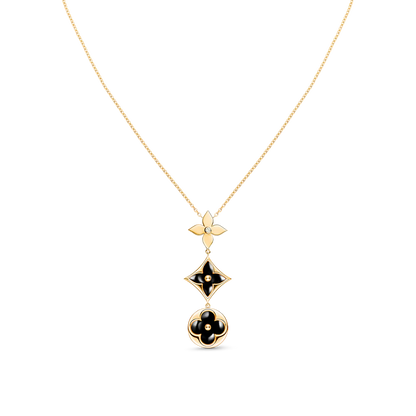 [Crown & Jewelry]STAR AND SUN ONYX PINK GOLD NECKLACE