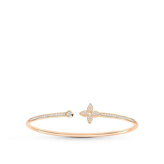 [Crown & Jewelry]IDYLLE PINK GOLD OPEN BRACELET DIAMOND PAVED
