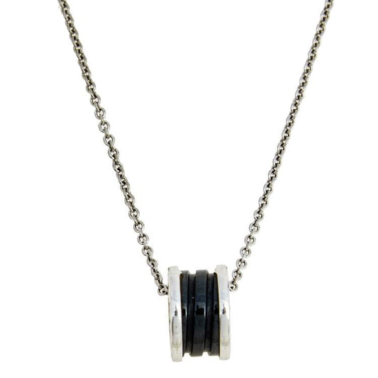 [Crown & Jewelry]ZERO 1 BLACK CERAMIC SILVER NECKLACE