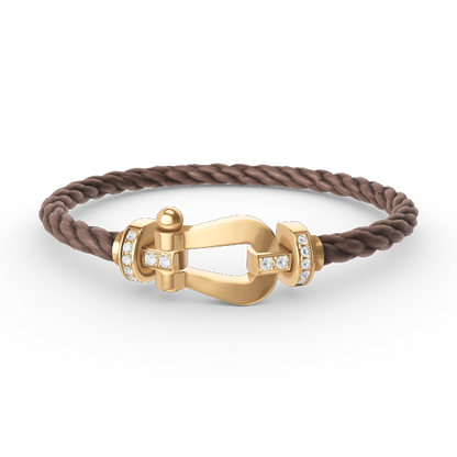[Crown & Jewelry]FORCE LARGE HORSESHOE HALF DIAMOND BRACELET GOLD