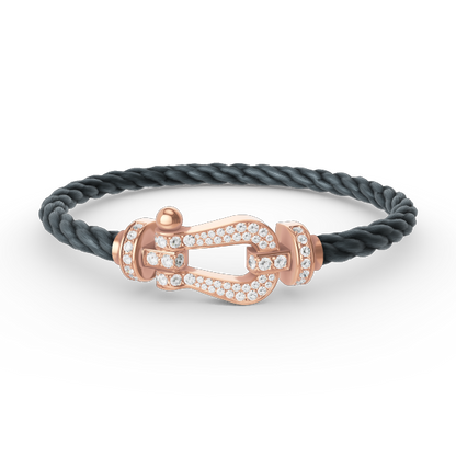 [Crown & Jewelry]FORCE LARGE HORSESHOE FULL DIAMOND BRACELET ROSE GOLD
