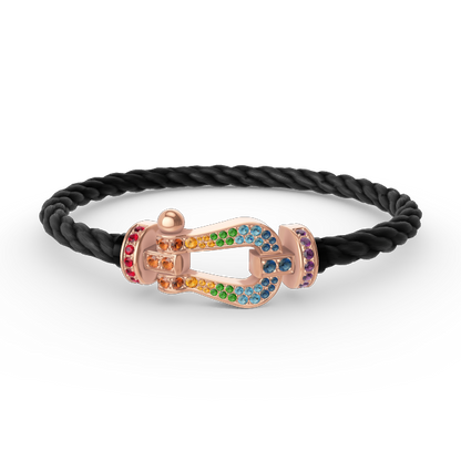 [Crown & Jewelry]FORCE LARGE HORSESHOE  COLORED DIAMOND BRACELET ROSE GOLD