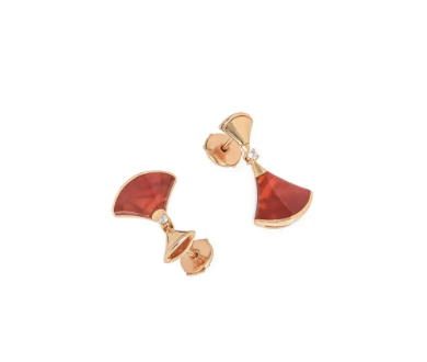 [Crown & Jewelry]DREAM Carnelian PINK GOLD EARRINGS