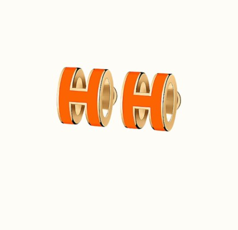 [Crown & Jewelry]MINI POP H EARRINGS ORANGE