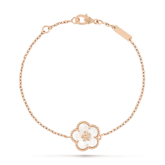 [Crown & Jewelry]LUCKY WHITE MOP PLUM BLOSSOM  BRACELET