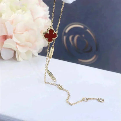 [Crown & Jewelry]CLOVER  CARNELIAN SINGLE FLOWER BRACELET