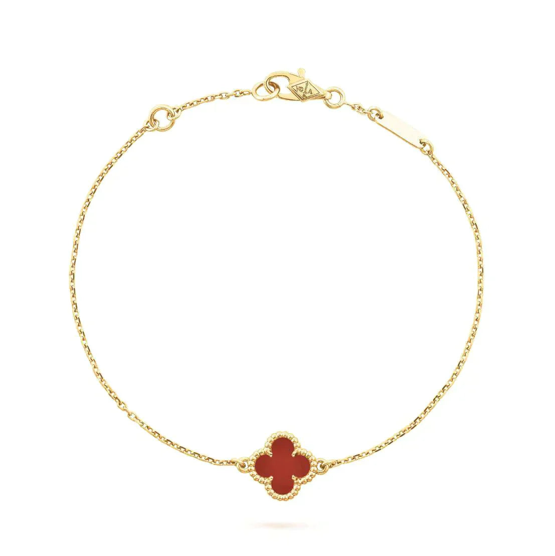 [Crown & Jewelry]CLOVER  CARNELIAN SINGLE FLOWER BRACELET