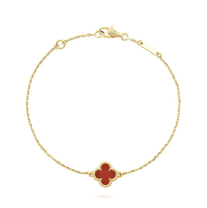 [Crown & Jewelry]CLOVER  CARNELIAN SINGLE FLOWER BRACELET