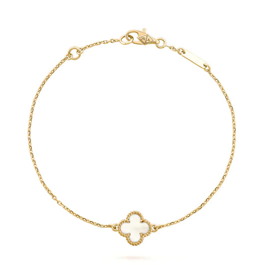 [Crown & Jewelry]CLOVER WHITE MOP SINGLE FLOWER BRACELET