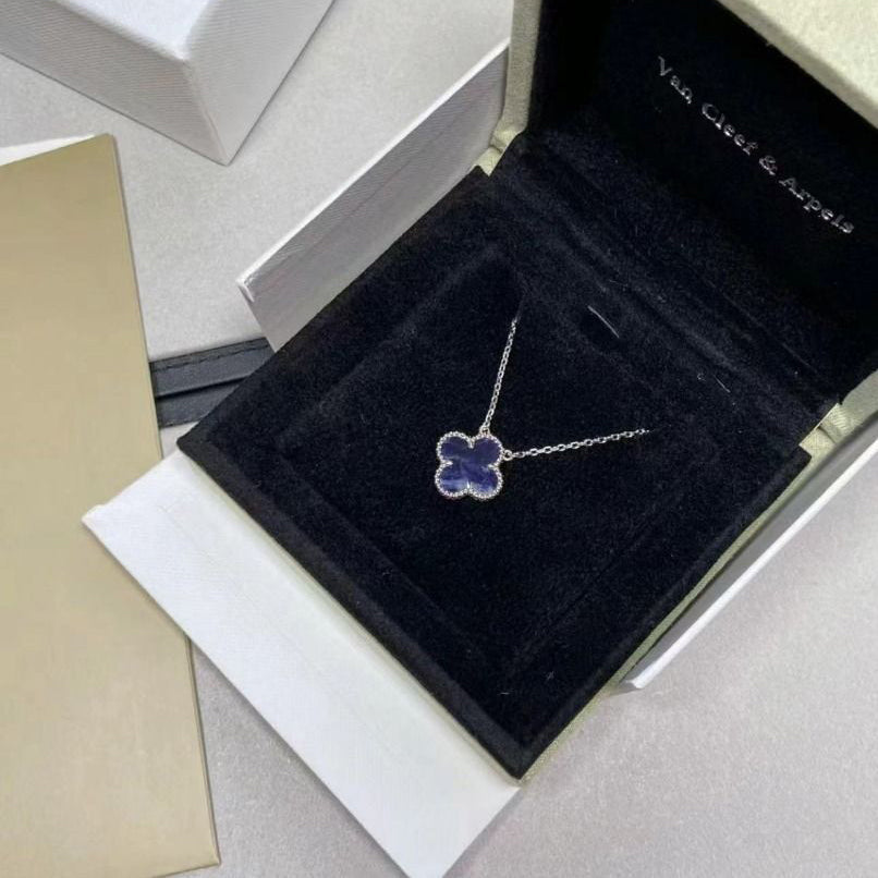 [Crown & Jewelry]CLOVER 15MM PIETERSITE NECKLACE SILVER