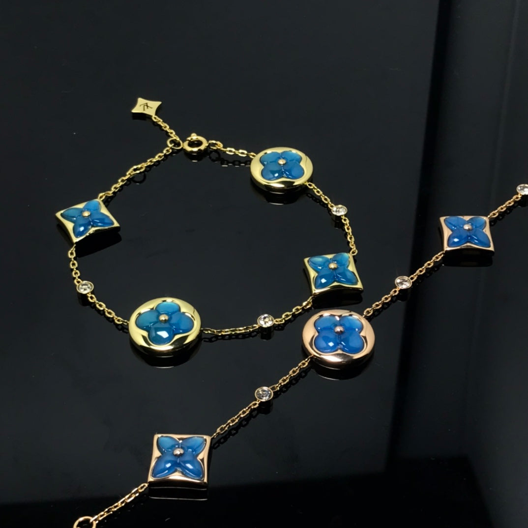 [Crown & Jewelry]STAR AND SUN 4 MOTIF BLUE BRACELET