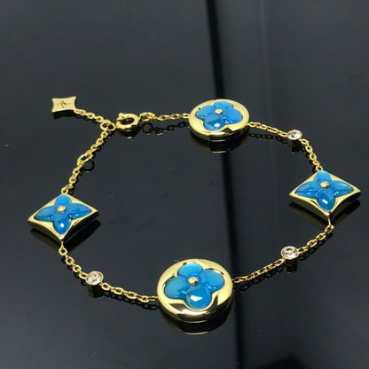 [Crown & Jewelry]STAR AND SUN 4 MOTIF BLUE BRACELET
