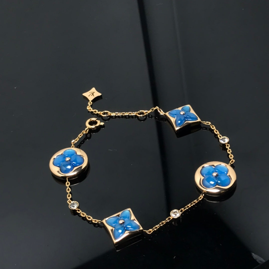[Crown & Jewelry]STAR AND SUN 4 MOTIF BLUE BRACELET